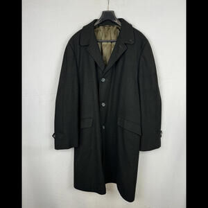 Vintage Eaton's of Canada Wool Blend Coat Green Black Size 44 US